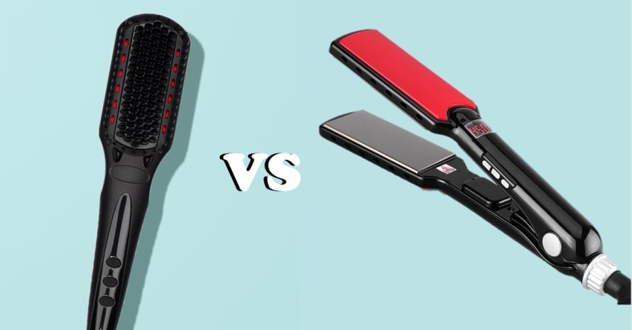 flat iron vs straightening brush
