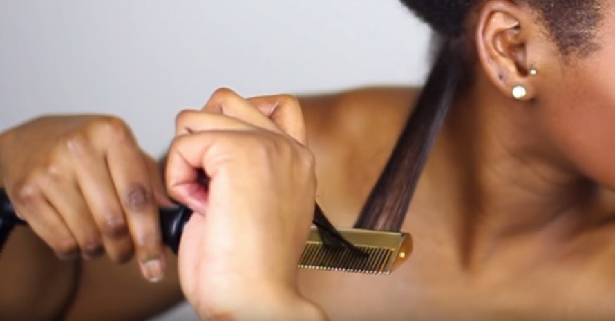 Straightening-with-hot-comb